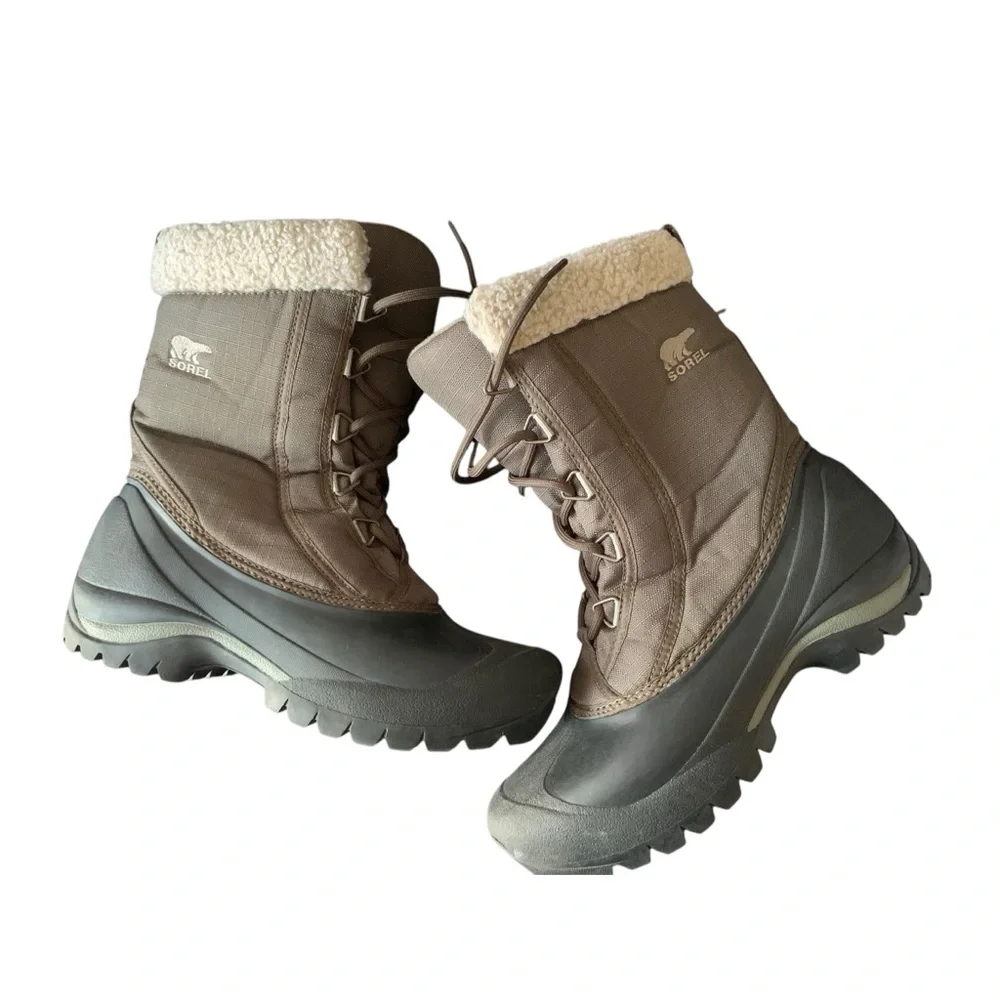 Sorel Green & Black Women’s Size 8 Thinsulate Insulation Faux Fur Boots